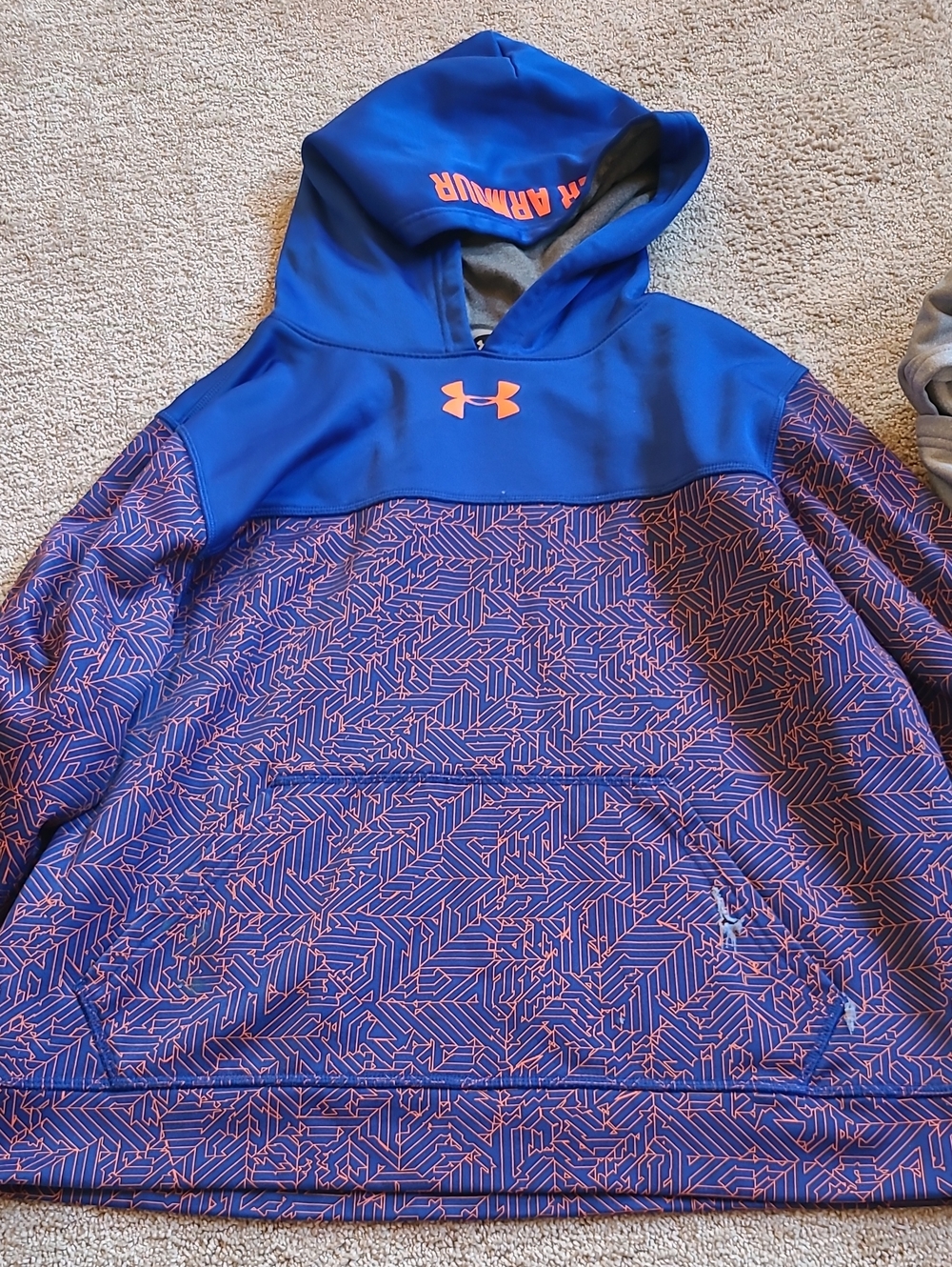 Under Armour Blue & Orange Patterned Kids Hoodie
